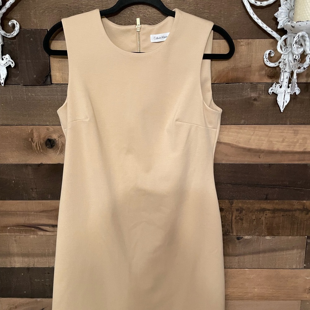 Calvin Klein Beige Sleeveless Mini Dress